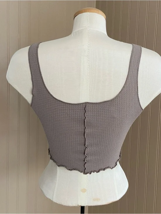Garage NWT Super Soft Brown Taupe Crop Top Women’s Size Medium - Picture 3 of 5